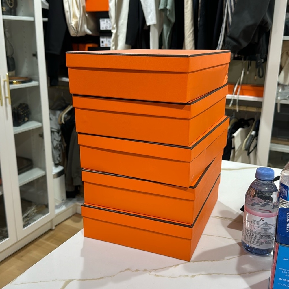 Hermes Oran boxes with ribbon